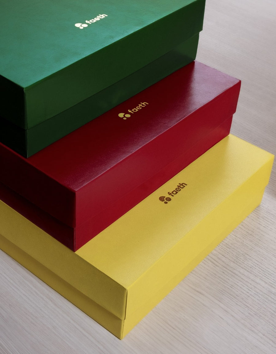 gift box in 3 colours with logo customised - FAETH THERAPEUTICS corporate gift