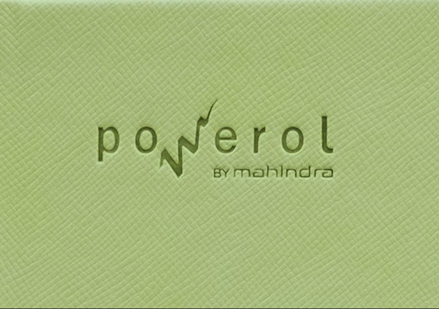 logo : blind embossing - MAHINDRA POWEROL corporate gift