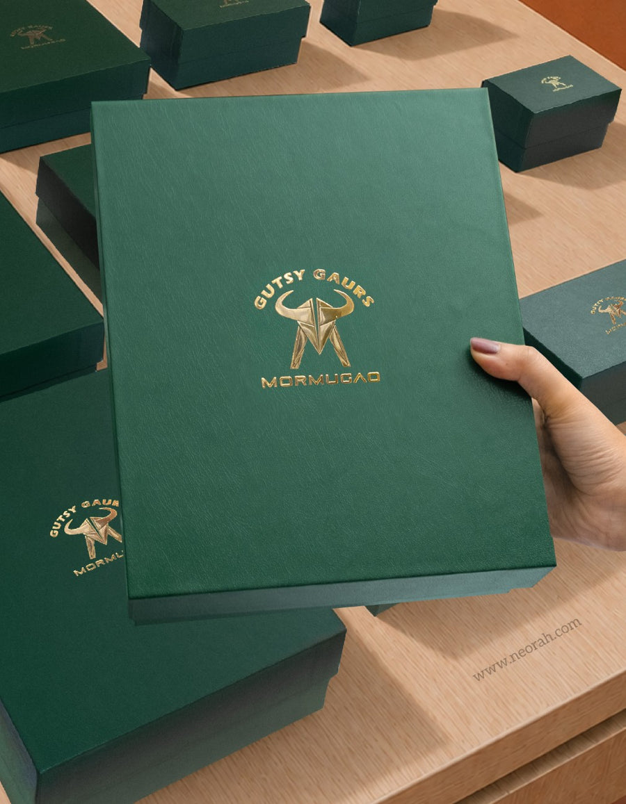 customised box with gold foil embossing