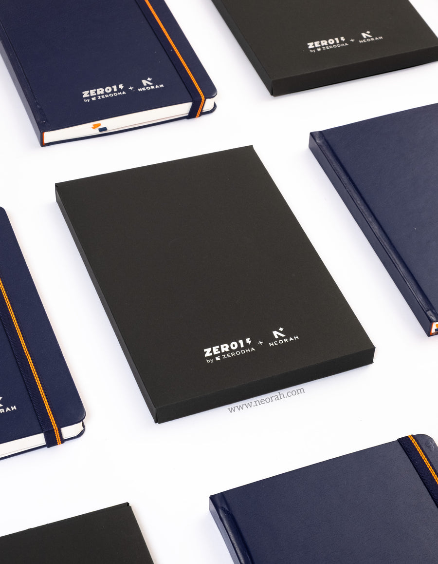 customised box with silver foil logo - ZERODHA corporate gift