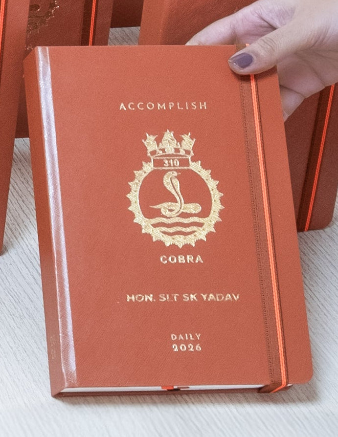 logo : gold + blind embossing - INDIAN NAVAL AIR SQUADRON 310 corporate gift