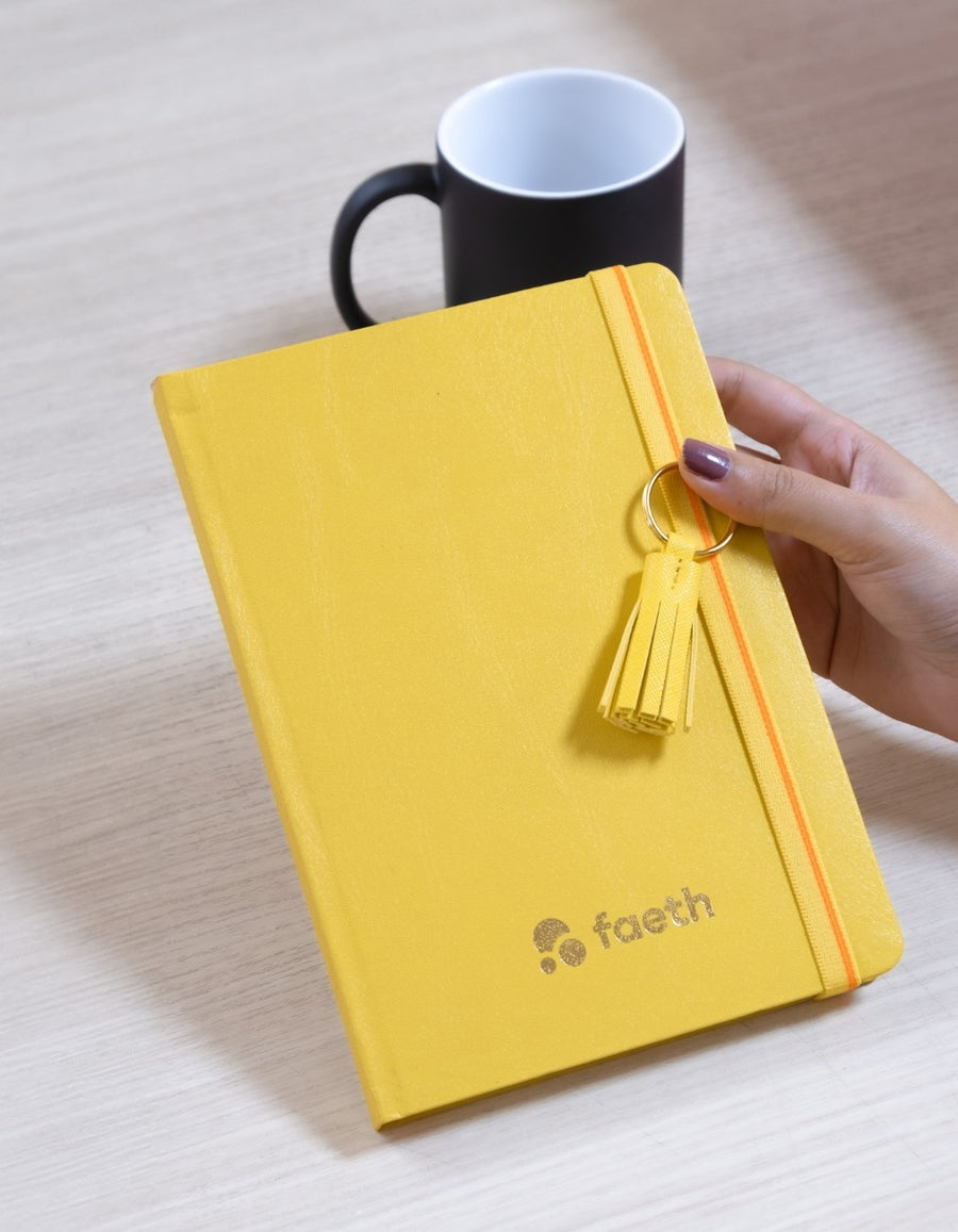 journal with logo blind + gold embossing - FAETH THERAPEUTICS corporate gift