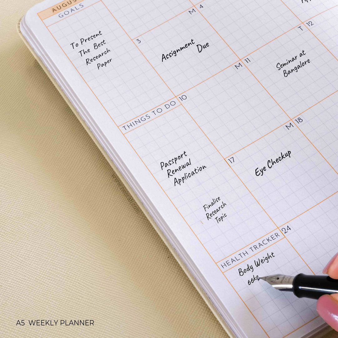 A5 - 2027 - WEEKLY PLANNER - HARD COVER