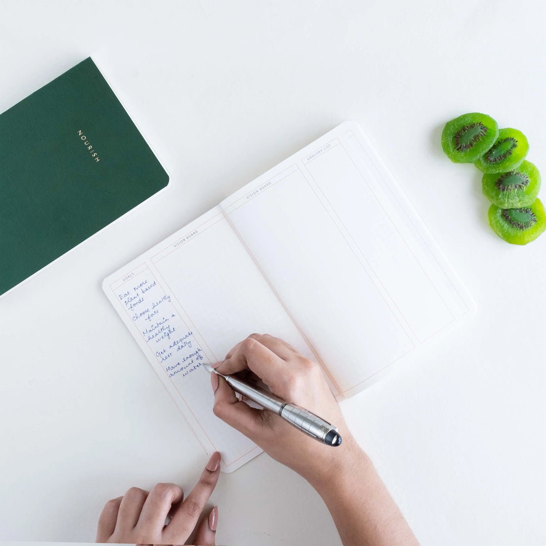Neorah wellness journal to help you get motivated and lose those extra pounds. This journal notebook diary can track your weight and record everything you eat.