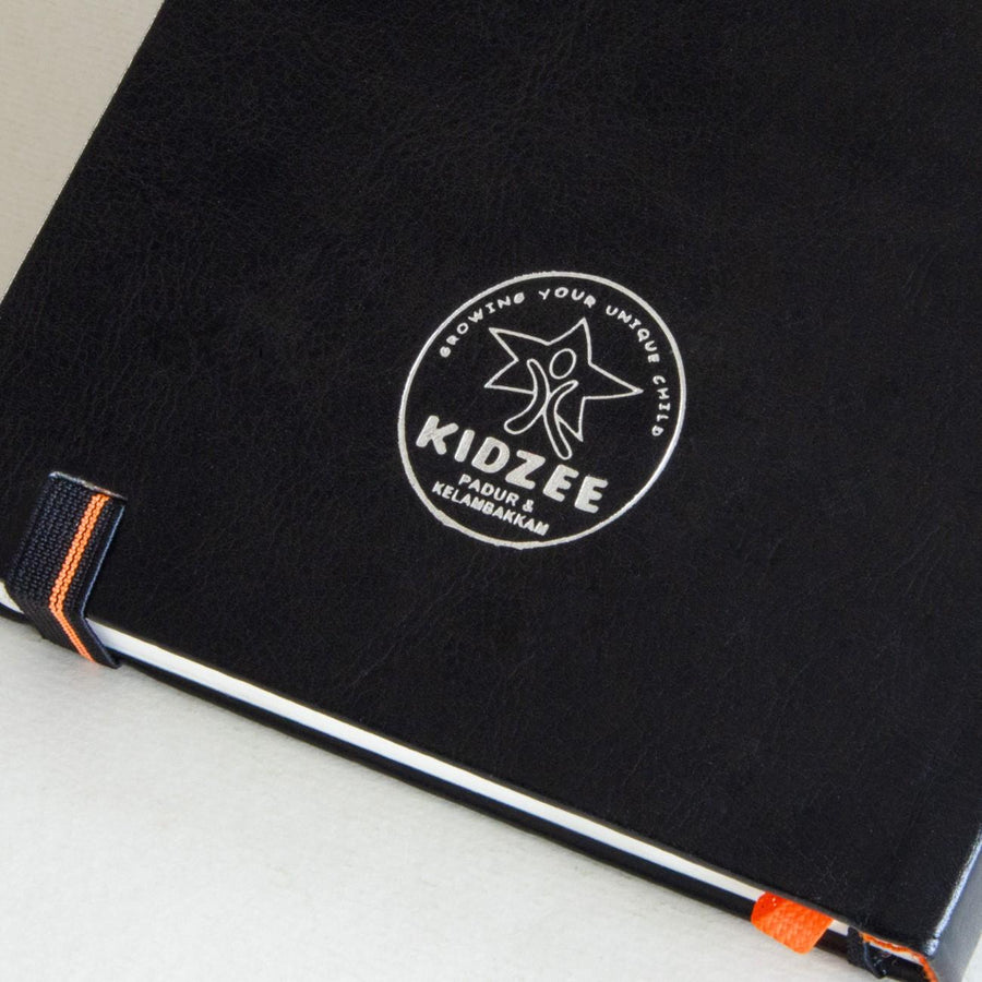 logo : silver + blind embossing - KIDZEE corporate gift