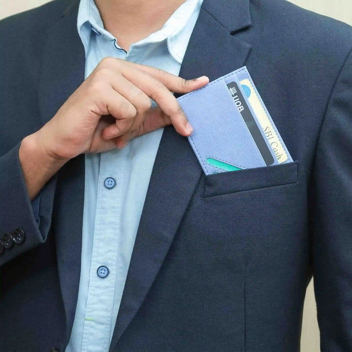 NEORAH Leather 3 Slots slim card holder wallet, Credit Debit Card Holder, Money Wallet Zipper Coin Purse for Men, card holder wallet for ladies.