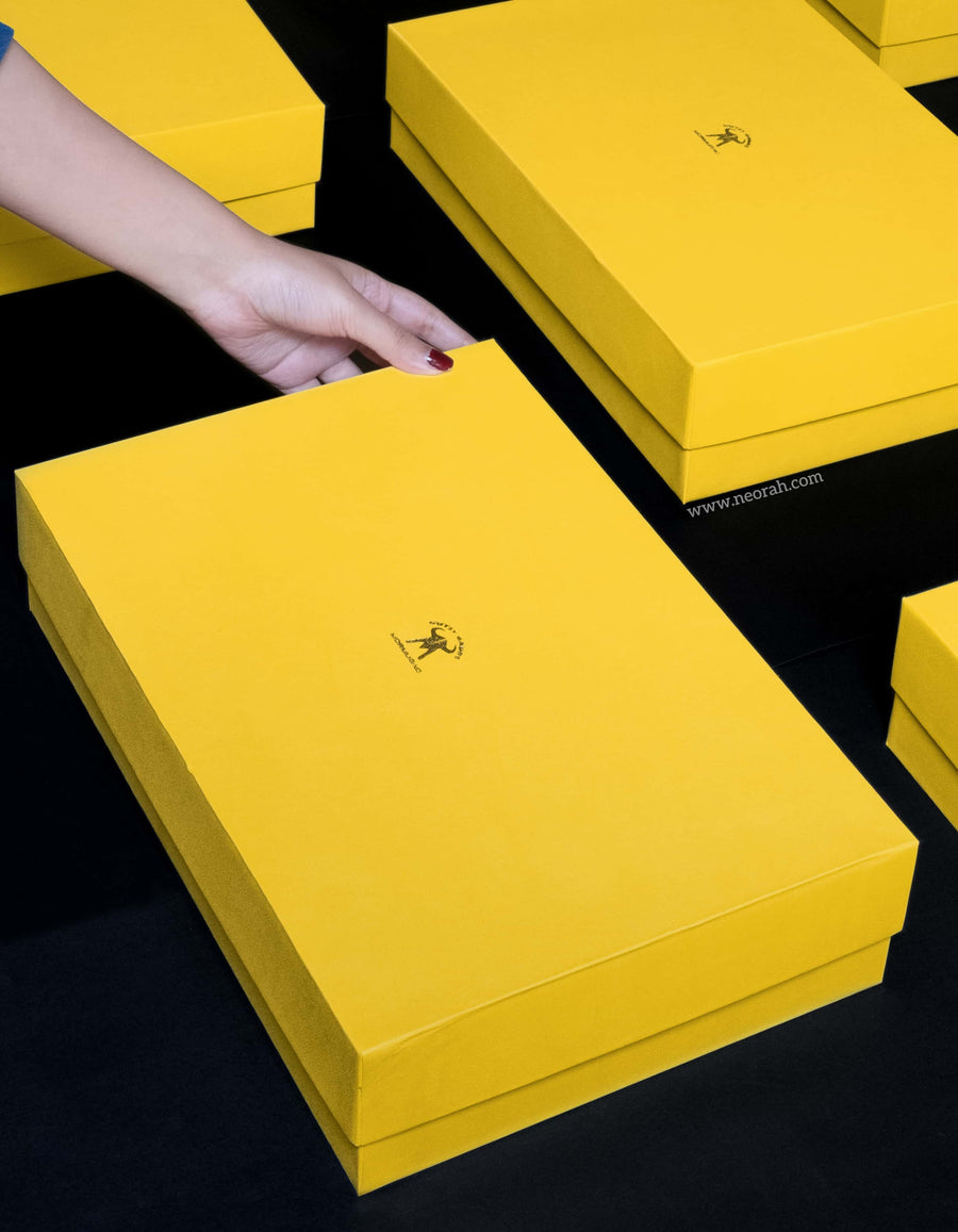 customised box with gold foil embossing